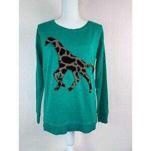 Jane+Delancey women's small green long sleeve‎ pullover top giraffe textured NWT